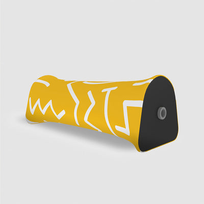 Inflatable promotional bench with abstract design for trade shows and special event seating