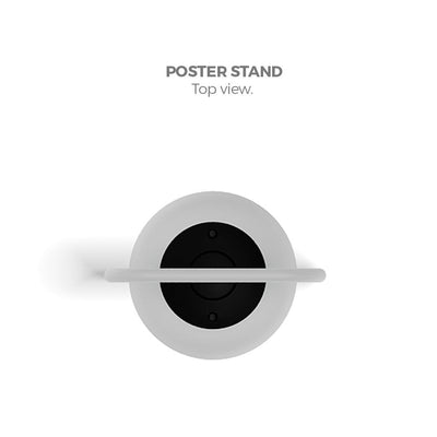 Top view of a portable poster stand base designed for trade shows and special event signage