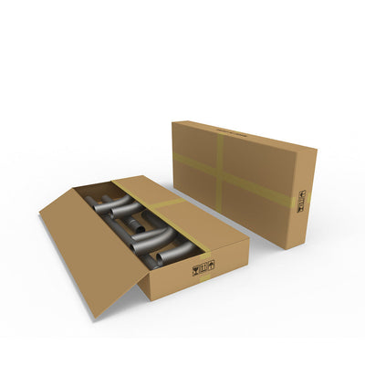 Packaging box with metal pipe components for trade shows and event display stands